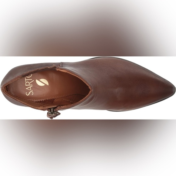 Franco Sarto Women's Spur Brown Leather Pointed Toe Ankle Boot Size 9 New - Picture 10 of 12